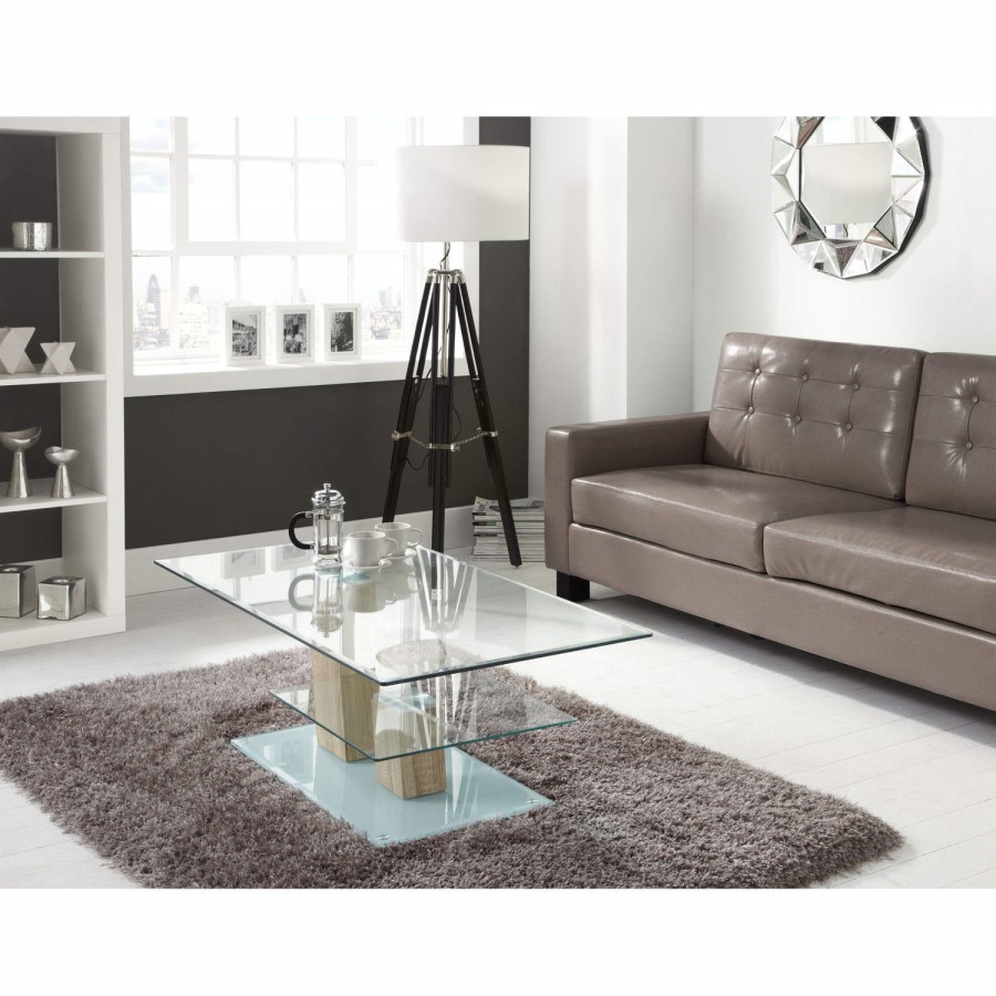 Tiffany 2 Tier Glass Coffee Table 