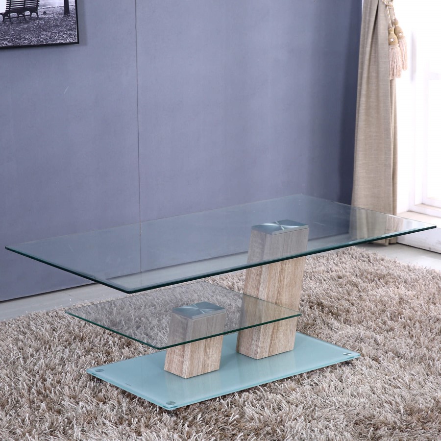Tiffany 2 Tier Glass Coffee Table 