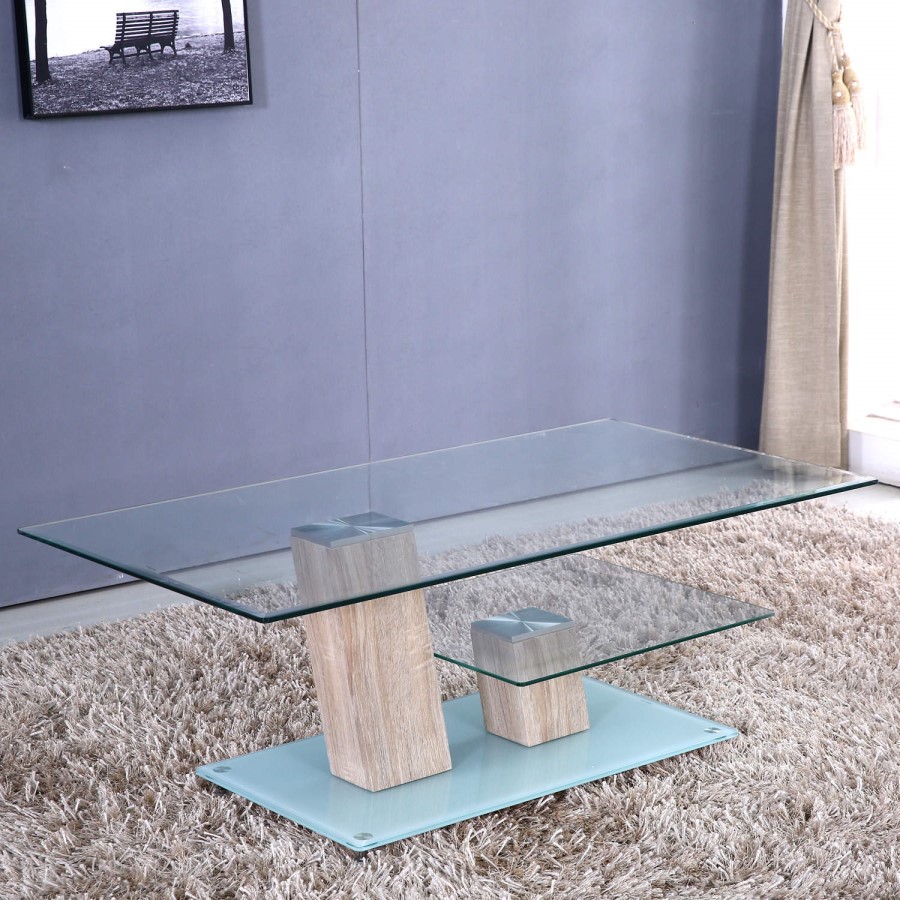 Tiffany 2 Tier Glass Coffee Table 