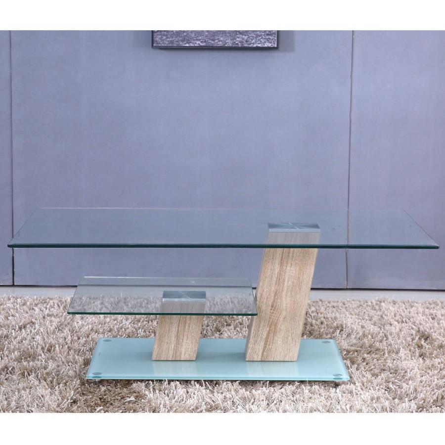 Tiffany 2 Tier Glass Coffee Table 