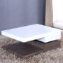 GRADE A2 - Tiffany White High Gloss Two Tone Rotating Top Coffee Table