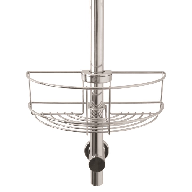 Chrome 1 Tier Shower Riser Rail Caddy