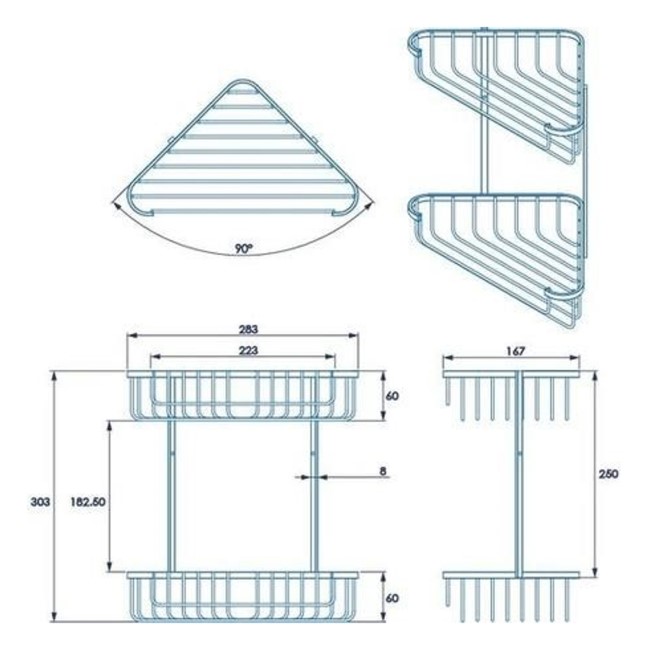 Chrome 2 Tier Corner Shower Caddy - Croydex