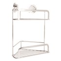 QM290741 Chrome 2 Tier Suction Corner Shower Caddy - Croydex