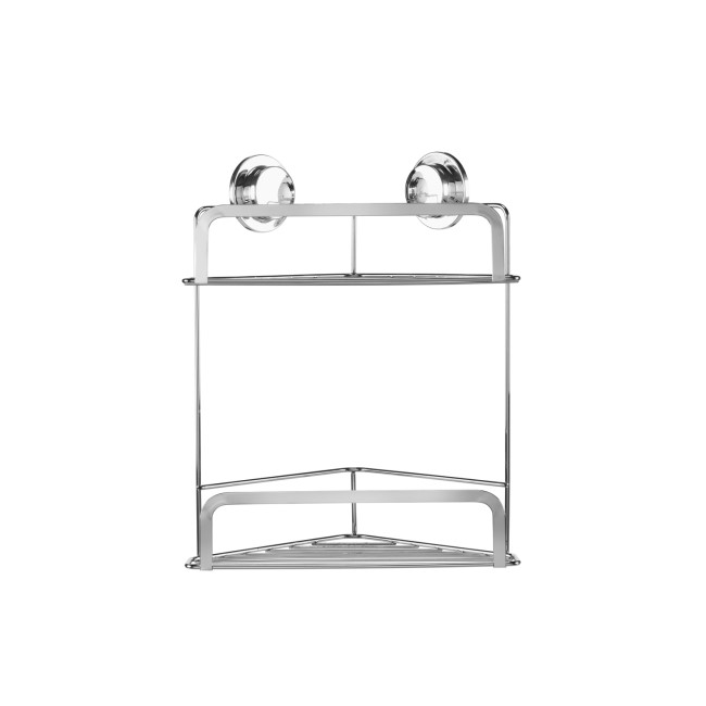 Chrome 2 Tier Suction Corner Shower Caddy - Croydex