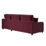 Burgundy Velvet Right Hand Corner Sofa Bed with Storage - Seats 4 - Quinn