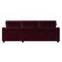 Burgundy Velvet Right Hand Corner Sofa Bed with Storage - Seats 4 - Quinn