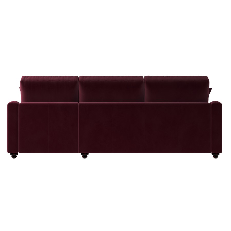 Burgundy Velvet Right Hand Corner Sofa Bed with Storage - Seats 4 - Quinn