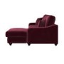 Burgundy Velvet Right Hand Corner Sofa Bed with Storage - Seats 4 - Quinn