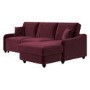 Burgundy Velvet Right Hand Corner Sofa Bed with Storage - Seats 4 - Quinn