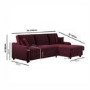 Burgundy Velvet Right Hand Corner Sofa Bed with Storage - Seats 4 - Quinn