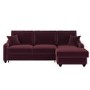 Burgundy Velvet Right Hand Corner Sofa Bed with Storage - Seats 4 - Quinn