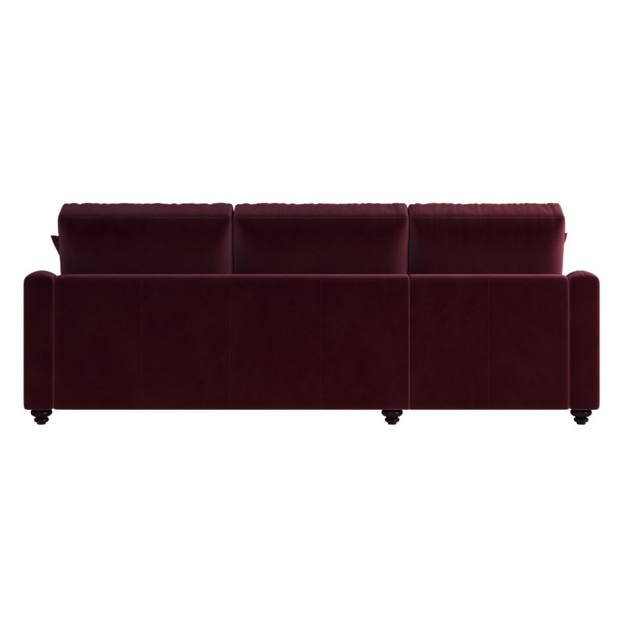 Burgundy Velvet Left Hand Corner Sofa Bed with Storage - Quinn