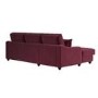 Burgundy Velvet Left Hand Corner Sofa Bed with Storage - Quinn