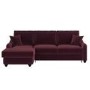 Burgundy Velvet Left Hand Corner Sofa Bed with Storage - Quinn