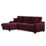 Burgundy Velvet Left Hand Corner Sofa Bed with Storage - Quinn
