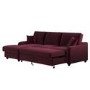Burgundy Velvet Left Hand Corner Sofa Bed with Storage - Quinn