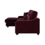 Burgundy Velvet Left Hand Corner Sofa Bed with Storage - Quinn