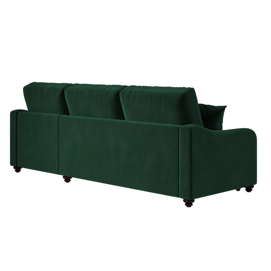 Dark Green Velvet Right Hand Corner Sofa Bed with Storage - Quinn