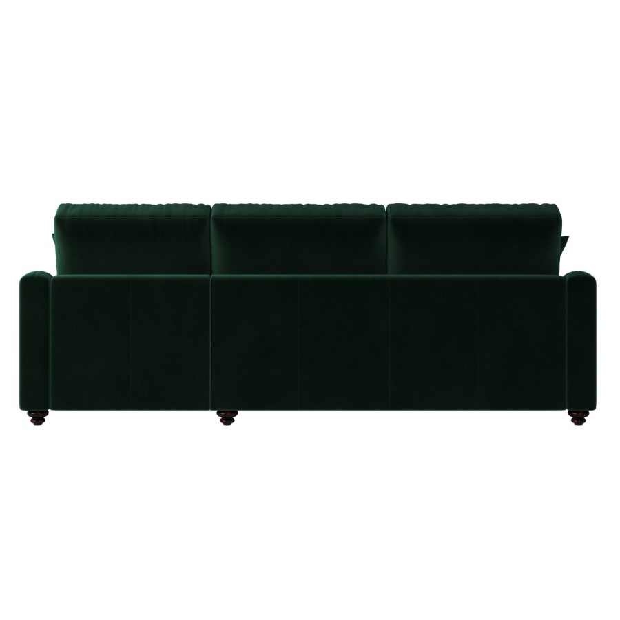 Dark Green Velvet Right Hand Corner Sofa Bed with Storage - Quinn