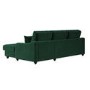 Dark Green Velvet Right Hand Corner Sofa Bed with Storage - Quinn