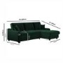 Dark Green Velvet Right-Hand 4-Seater Corner Sofa Bed with Storage - Quinn