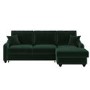 Dark Green Velvet Right Hand Corner Sofa Bed with Storage - Quinn