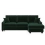 Dark Green Velvet Right-Hand 4-Seater Corner Sofa Bed with Storage - Quinn