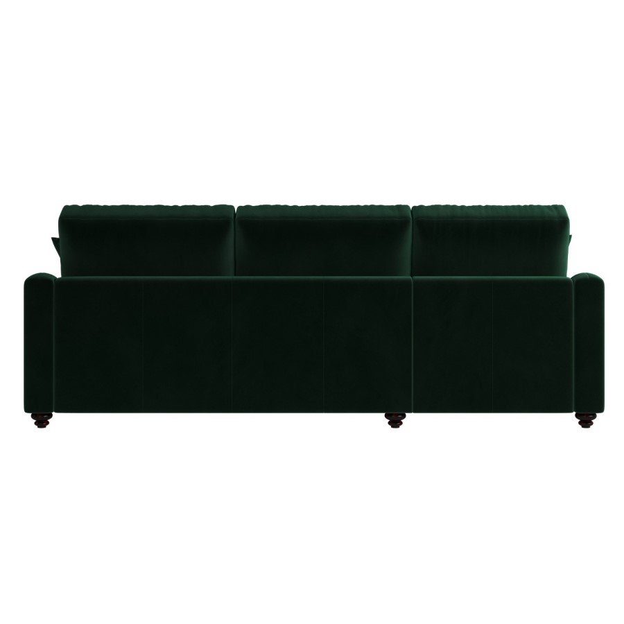 Dark Green Velvet Left Hand Corner Sofa Bed with Storage - Quinn