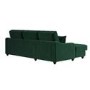 Dark Green Velvet Left Hand Corner Sofa Bed with Storage - Quinn