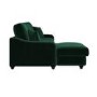 Dark Green Velvet Left Hand Corner Sofa Bed with Storage - Quinn