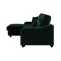 Dark Green Velvet Left Hand Corner Sofa Bed with Storage - Quinn