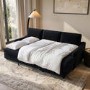 4 Seater Pull-Out Chaise Corner Sofa Bed with Storage in Navy Chenille - Quinn
