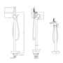 Matt Black Waterfall Freestanding Bath Shower Mixer Tap - Quadra