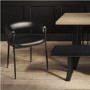 Set of 2 Black Faux Leather Curved Dining Chairs - Queens
