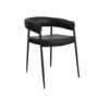 Set of 2 Black Faux Leather Curved Dining Chairs - Queens