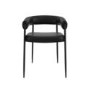 Set of 2 Black Faux Leather Curved Dining Chairs - Queens