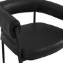Set of 2 Black Faux Leather Curved Dining Chairs - Queens