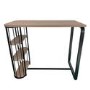 GRADE A1 - Oak and Black Breakfast Bar Table with Storage - Seats 2 - Quinn
