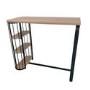 GRADE A1 - Oak and Black Breakfast Bar Table with Storage - Seats 2 - Quinn