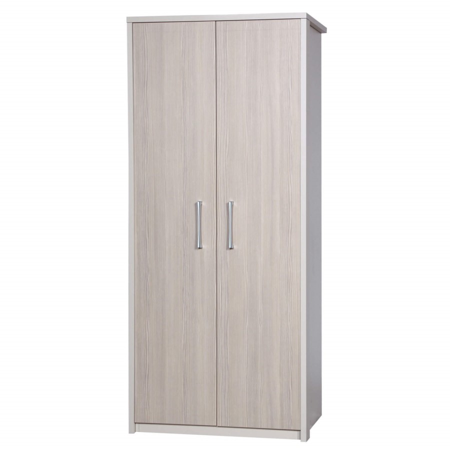 One Call Furniture Avola Premium 2 Door Wardrobe in Cream with Champagne