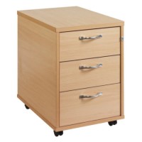 Dams 3 Drawer Mobile pedestal with Silver Handle in Beech Dams 3 Drawer Mobile pedestal with Silver Handle in Beech