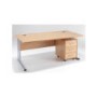 Dams 3 Drawer Mobile pedestal with Silver Handle in Beech