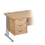 Dams 3 Drawer Mobile pedestal with Silver Handle in Beech