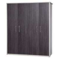 One Call Furniture Avola Premium 4 Door Wardrobe in Cream with Grey
