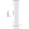 Idro Anthracite Modern Vertical Radiator - 1800 x 236 x 78