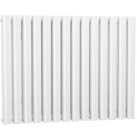 Idro White Modern Horizontal Radiator - 633 x 826 x 79mm