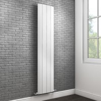 White Vertical Tall Flat Radiator - 1800 x 385mm
