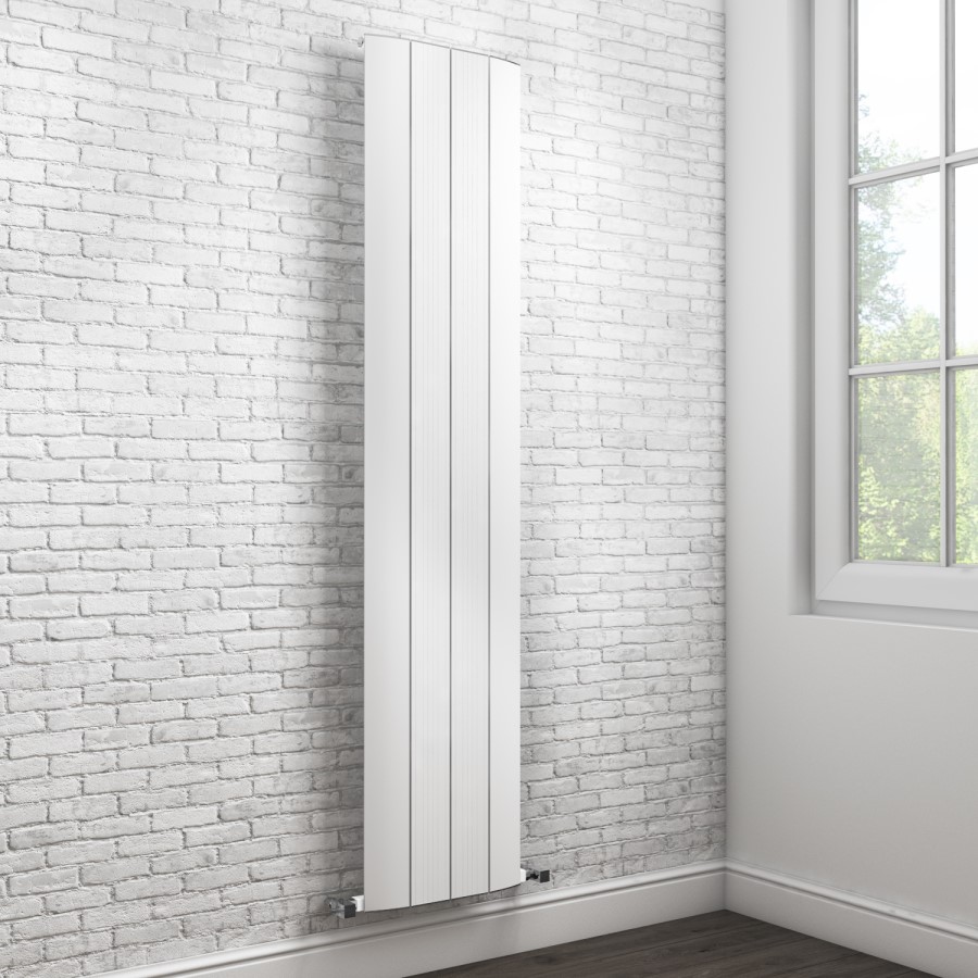White Vertical Tall Flat Radiator - 1800 x 385mm