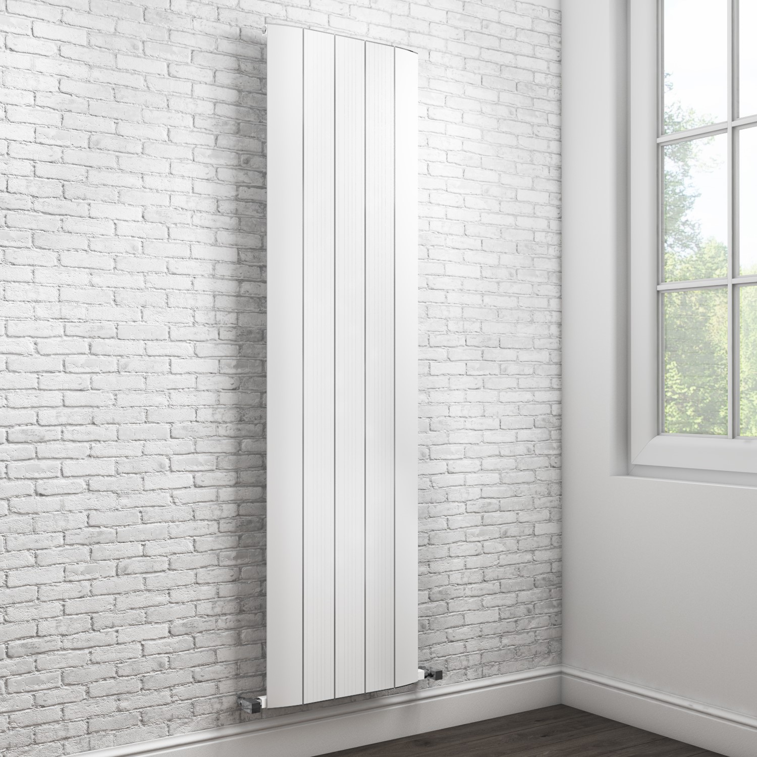 Vertical White Tall Flat Radiator - 1800 x 470mm - Furniture123